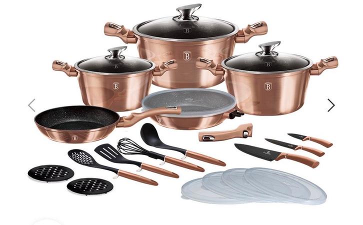 Berlinger Haus Pannenset - 22 Delig - Nieuw!, Huis en Inrichting, Keuken | Potten en Pannen, Nieuw, Pannenset, Aluminium, Inductieplaat