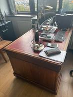 Antieke Twindesk/Partnerdesk, met rood leer ingelegd, Antiek en Kunst, Ophalen