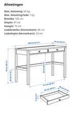 Hemnes bureau - zwart - ikea, Huis en Inrichting, Bureaus, Ophalen, Zo goed als nieuw, Bureau