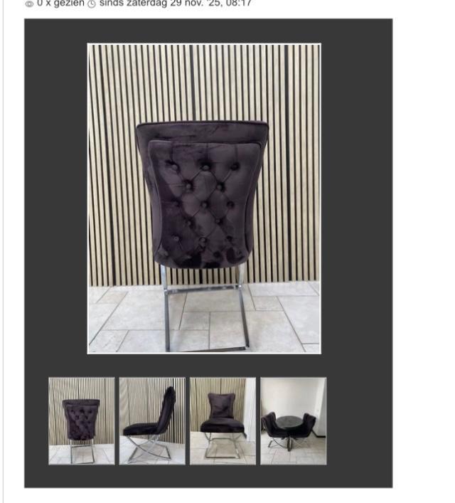 4x eettafel stoelen, Huis en Inrichting, Stoelen, Gebruikt, Vier, Stof, Zwart, Ophalen