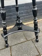 antieke zwarte tafel met bovenklep en bergruimte, Minder dan 55 cm, De doofpot, Rond, Ophalen of Verzenden