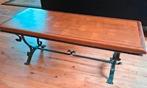 Salontafel met smeedijzeren onderstel., Gebruikt, 100 tot 150 cm, Minder dan 50 cm, Rechthoekig