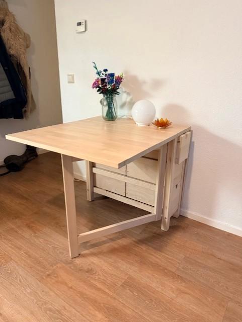Ikea norden klaptafel berken, Huis en Inrichting, Tafels | Eettafels, Zo goed als nieuw, 50 tot 100 cm, 100 tot 150 cm, Vier personen