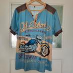 Blauw heren t-shirt met opdruk maat L, Blauw, Maat 42/44 (L), Nieuw, Ophalen of Verzenden