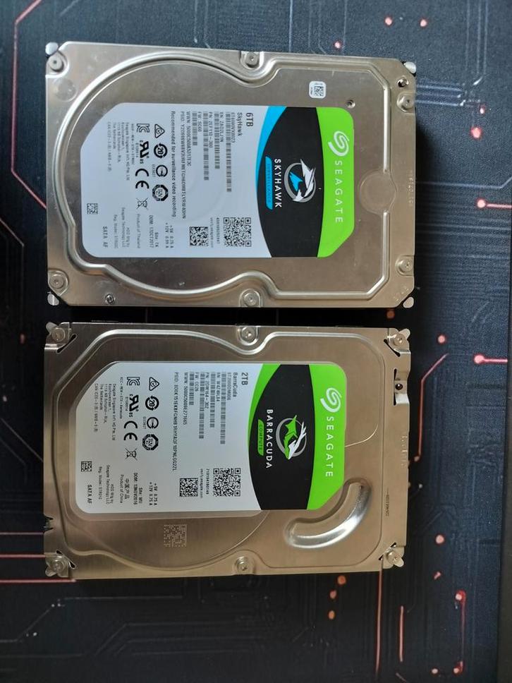 Seagate HDD - 6TB & 2TB (7200 RPM), Computers en Software, Harde schijven, Gebruikt, Desktop, Ophalen of Verzenden