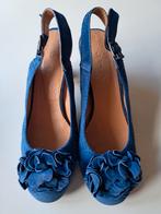 Zeer mooie blauwe slingback Pumps van JHAY Maat 39, Blauw, JHAY, Ophalen of Verzenden, Zo goed als nieuw