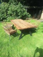 Tuintafel met vier stoelen, Tuin en Terras, Ophalen, Gebruikt, Aluminium, Stoel