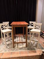Hoge IKEA bar/ontbijt set, Huis en Inrichting, Barren, Ophalen, Gebruikt, Inclusief barstoelen