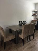 Eettafel,salon tafel en 4 stoelen, 4 tot 6 stoelen, Ophalen of Verzenden, Zo goed als nieuw