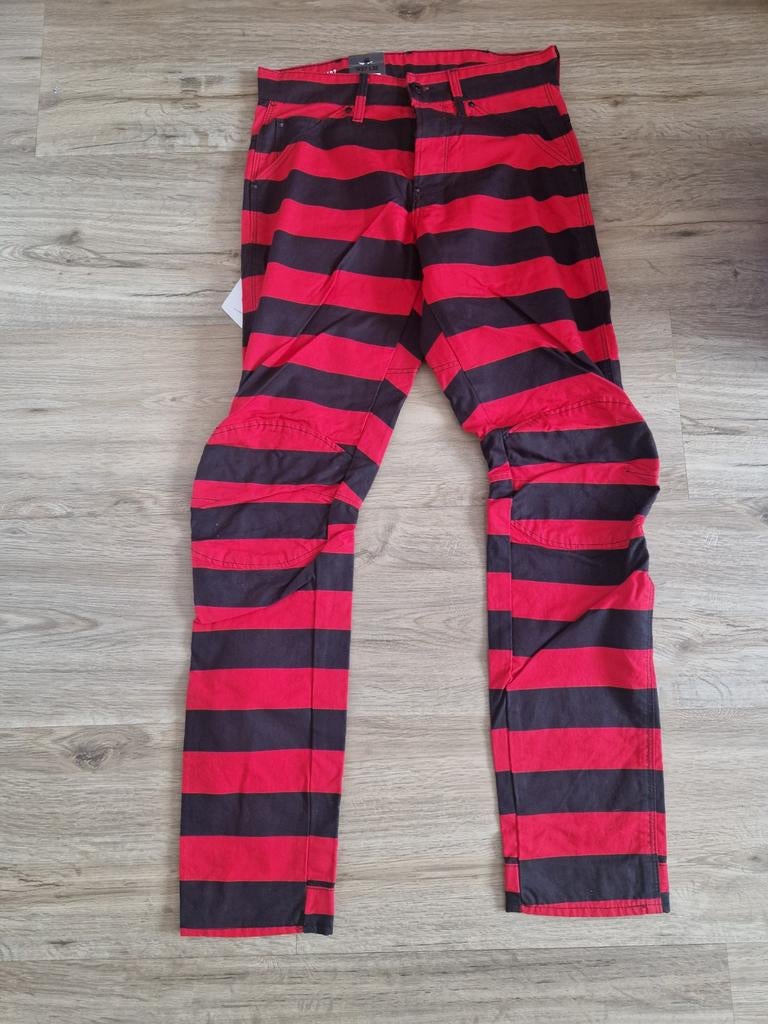 Broek Rood Zwart G-Star Elwood X25 (meerdere beschikbaar), Kleding | Heren, Broeken en Pantalons, Gedragen, Overige maten, Rood