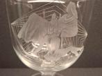 Leerdam A.D. Copier Arganuul bokaal met ets ca. 18.5 cm, Antiek en Kunst, Antiek | Glas en Kristal, Ophalen of Verzenden