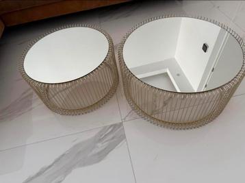 WESTWING Salontafel Set - Goud & Spiegelglas beschikbaar voor biedingen
