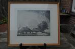 Chromolitho boerenwoning Oud Achterbosch Mol Dirk Baksteen, Antiek en Kunst, Kunst | Litho's en Zeefdrukken, Ophalen of Verzenden