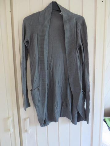 Mist kaki groen vest vestje cardigan maat 34 XS zara stijl