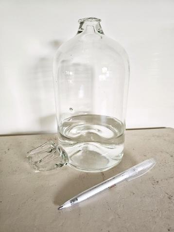 GROTE Antieke Mondgeblazen Glazen Vogel Drinkfles Waterfles beschikbaar voor biedingen