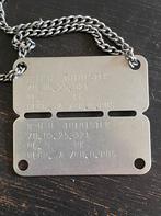 Nederlands Militair plaatje / dogtag. Zie foto’s., Ophalen of Verzenden, Landmacht, Nederland, Overige typen