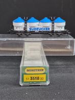 Minitrix 3518 - Silowagen Uacs 946 'Südzucker' (14808), Gebruikt, Gelijkstroom, Trix, Wagon