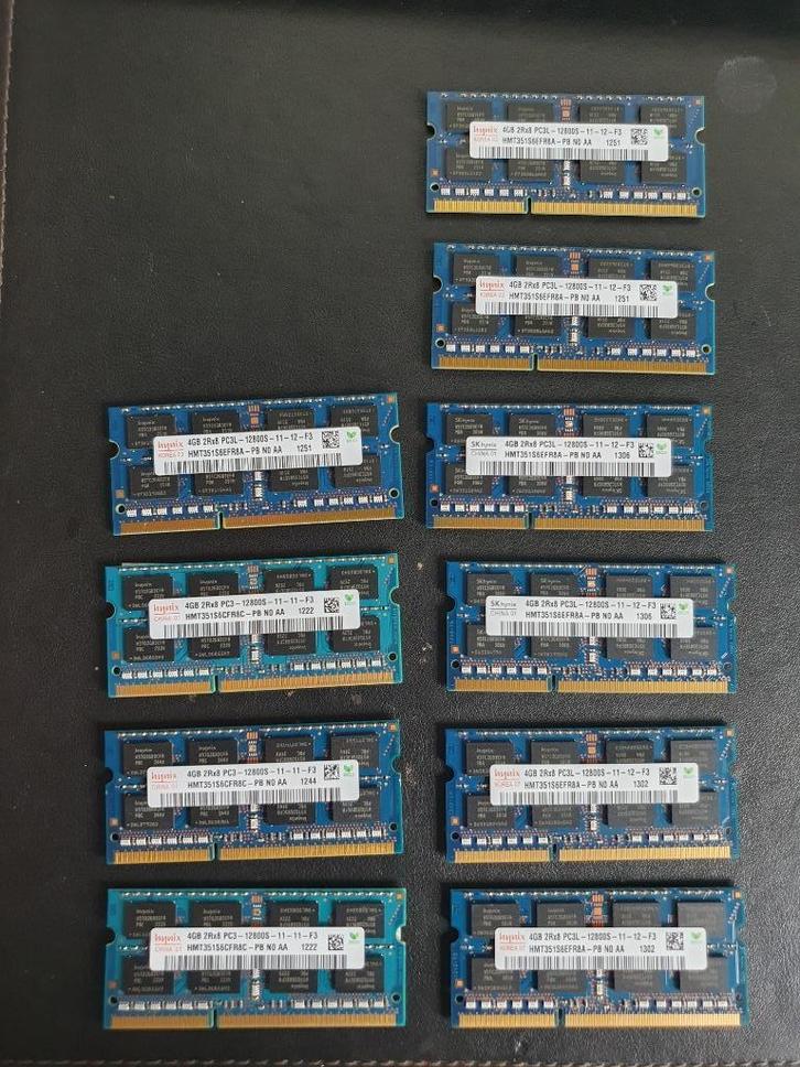 20x DDR3 4GB modules (Diverse merken), Computers en Software, RAM geheugen, Gebruikt, Laptop, 4 GB, DDR3, Ophalen of Verzenden