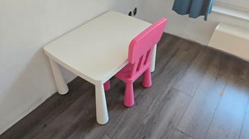 Kinder Tafel en Stoel Set - Wit & Roze beschikbaar voor biedingen