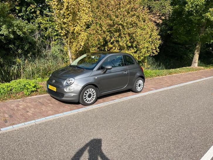 Fiat 500 Twinair Turbo 80pk 2016 Grijs met panorama dak, Auto's, Fiat, Particulier, ABS, Airbags, Airconditioning, Bluetooth, Elektrische buitenspiegels