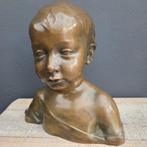 Gegoten brons art deco kinder buste, Antiek en Kunst, Ophalen of Verzenden