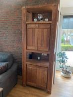 Teak houten wandkast met 2 kastjes en planken, Ophalen, 200 cm of meer, Teakhout, Minder dan 150 cm