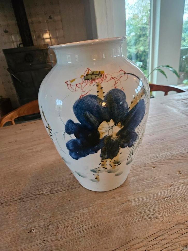 Handgeschilderde Vaas - Kunstobject of Bloemenvaas, Huis en Inrichting, Woonaccessoires | Vazen, Ophalen of Verzenden