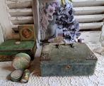 oude fluwelen boudoirdoos *Marries*, Antiek en Kunst, Curiosa en Brocante, Verzenden