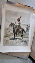 Franse tekeningen map met 5 grote oude Franse posters erin, Antiek en Kunst, Ophalen