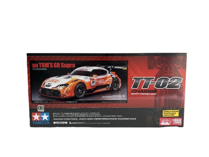 Tamiya 58703 1:10 RC au TOM'S GR Supra (TT-02), Hobby en Vrije tijd, Modelbouw | Radiografisch | Auto's, Nieuw, Auto onroad, Elektro