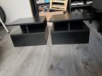 2 zwarte hangende nachtkastjes, Ophalen, Gebruikt, Minder dan 45 cm, Minder dan 55 cm