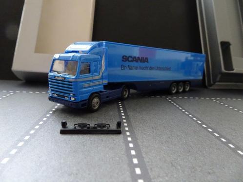 818 herpa scania streamline demo blauw 1:87 truck trein, Hobby en Vrije tijd, Modelauto's | 1:87, Nieuw, Bus of Vrachtwagen, Herpa