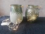 2 groene potjes met lichtjes, Ophalen of Verzenden, Overige materialen, Minder dan 25 cm