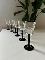 6 vintage portglazen Luminarc Swirl zwarte steel. Nieuwstaat, Ophalen of Verzenden, Zo goed als nieuw, Overige typen