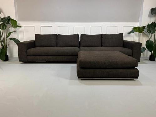 Minotti Hamilton Design Bank Levering Bruin Grijs Hoekbank, Huis en Inrichting, Banken | Bankstellen, Gebruikt, Rechte bank, Driepersoons