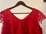 Rode elegante kanten jurk, maat 38/40, Maat 38/40 (M), Ophalen of Verzenden, Zo goed als nieuw, Knielengte
