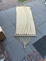 Mooi hangmat beige 200 cm Garden Furniture incl ophangset, Ophalen, Opvouwbaar, Zo goed als nieuw, Eenpersoons