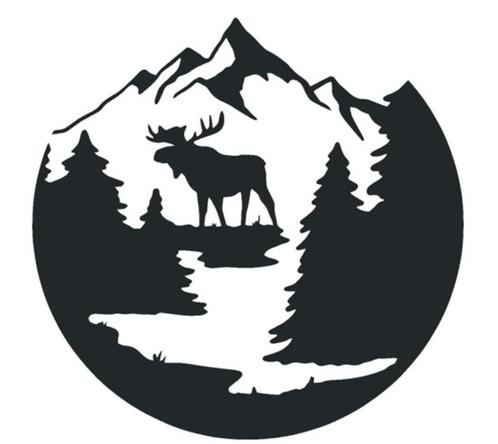 camper caravan auto bus sticker moose round landscape, Caravans en Kamperen, Camper-accessoires, Nieuw, Ophalen of Verzenden