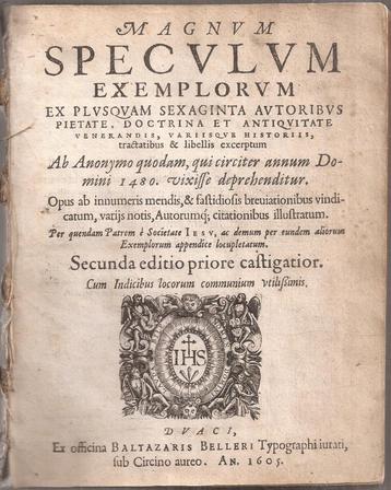 Maior, Joannes - Magnum Speculum Exemplorum, enz 1605 beschikbaar voor biedingen