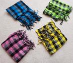 4x sjalen neon roze fuchsia blauw groen blauw sjaal, Verzenden, Zo goed als nieuw, Maat 42/44 (L), Sjaal