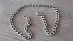Zilveren heren/dames schakel ketting/collier 45 cm, Ophalen of Verzenden, Zo goed als nieuw, Zilver, Zilver