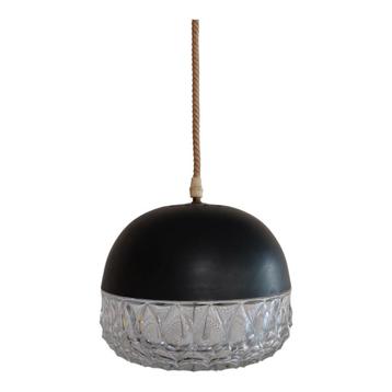 Vintage hanglamp metaal, glas  beschikbaar voor biedingen