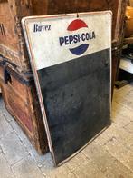 Vintage metalen reclamebord | krijtbord Pepsi-Cola Frankrijk, Ophalen of Verzenden, Gebruikt, Reclamebord