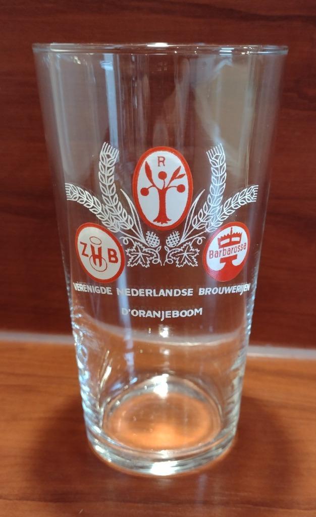 NZH Oranjeboom Barbarossa Bierglas 25cl Jaren ‘60. (C), Verzamelen, Biermerken, Gebruikt, Glas of Glazen, Oranjeboom, Ophalen of Verzenden