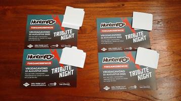 4 KAARTEN TRIBUTE NIGHT HUNTENPOP VRIJDAG 22 AUG SAMEN €15,= beschikbaar voor biedingen