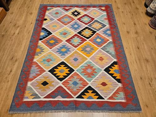 Handgeweven oosterse wollen kelim 202x149, Huis en Inrichting, Stoffering | Tapijten en Kleden, Nieuw, 100 tot 150 cm, 200 cm of meer
