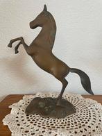 Mooi messing beeldje van stijgerend paard paarden, Antiek en Kunst, Antiek | Koper en Brons, Ophalen of Verzenden