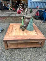 stoere grote Teak salontafel laag, Ophalen, 100 tot 150 cm, Zo goed als nieuw, Minder dan 50 cm