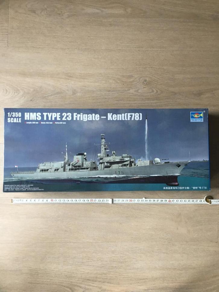 BOUWDOOS TRUMPETER SCHAAL 1:350 HMS KENT, Hobby en Vrije tijd, Modelbouw | Boten en Schepen, Nieuw, 1:200 of kleiner, Overige merken
