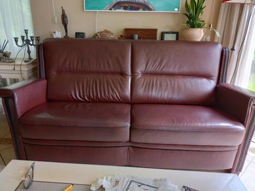 bank, Huis en Inrichting, Banken | Bankstellen, Gebruikt, Rechte bank, Tweepersoons, 150 tot 200 cm, 75 tot 100 cm, Leer, Stof